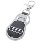 Chaveiro de Aço Inox + Couro com Logotipo do Carro - Audi